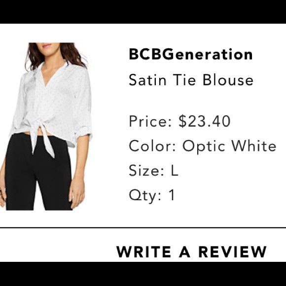 BCBGeneration front tie blouse in size L! - Picture 5 of 5
